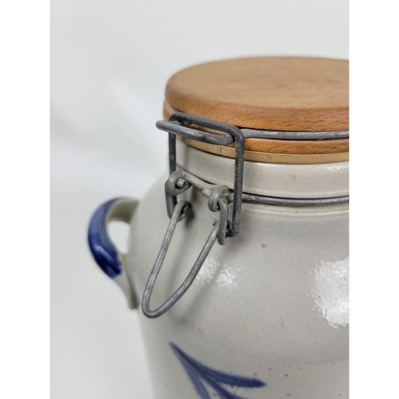 Vtg Gerzit Gerz German Salt Glaze Stoneware Lidded Jar Crock Handgemalt 10" 80oz - Picture 5 of 12